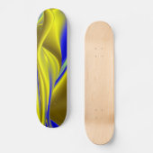 Skateboard 3D Abstract in Gold Yellow Blue (Recto)