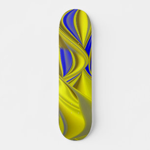 Skateboard 3D Abstract in Gold Yellow Blue