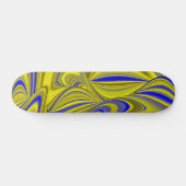 Skateboard 3D Abstract in Gold Yellow Blue (Horz)
