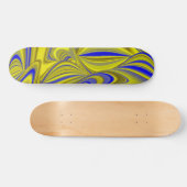 Skateboard 3D Abstract in Gold Yellow Blue (Horz)