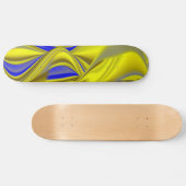 Skateboard 3D Abstract in Gold Yellow Blue (Horz)