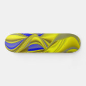 Skateboard 3D Abstract in Gold Yellow Blue (Horz)