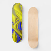 Skateboard 3D Abstract in Gold Yellow Blue (Recto)