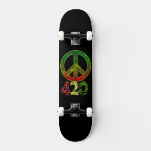 Skateboard 4 20 Weed Rasta Peace