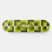 Skateboard 70s Rainbow Squares Monochrome Green (Horz)