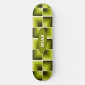 Skateboard 70s Rainbow Squares Monochrome Green (Recto)