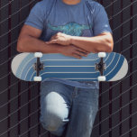 Skateboard 70s Retro Vintage Style Geometric Design<br><div class="desc">70s Retro Vintage Style Geometric Design In Blues.</div>