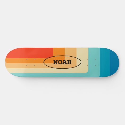 Skateboard 70s Square Rainbow (Horz)