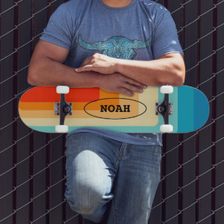 Skateboard 70s Square Rainbow