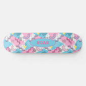 Skateboard 80's Memphis Active Pink Light Blue (Horz)