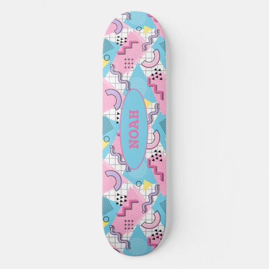 Skateboard 80's Memphis Active Pink Light Blue (Recto)