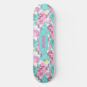 Skateboard 80's Memphis Active Pink Light Turquoise (Recto)