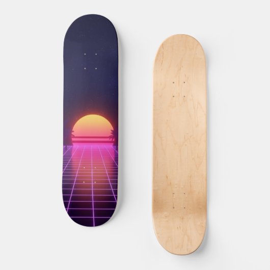 Skateboard 80s Sunset (Recto)