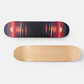 Skateboard 80s Synthwave Red Sea and Vintage Sunset (Horz)