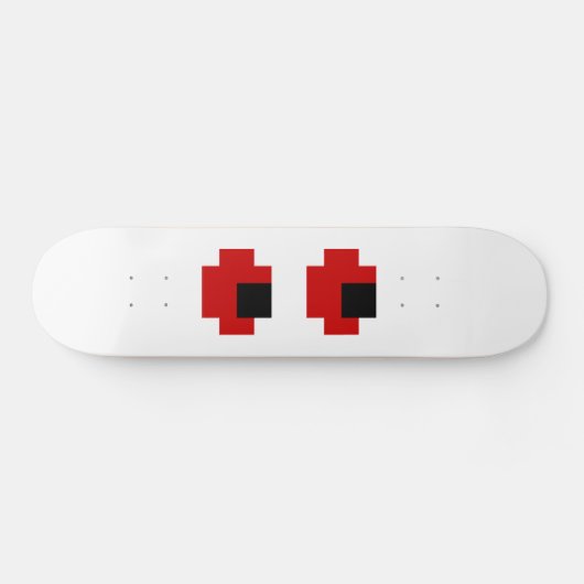 Skateboard 8 bits Éffrayants yeux rouges (Horz)