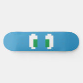 Skateboard 8 Bits Pixel Manga Yeux verts (Horz)