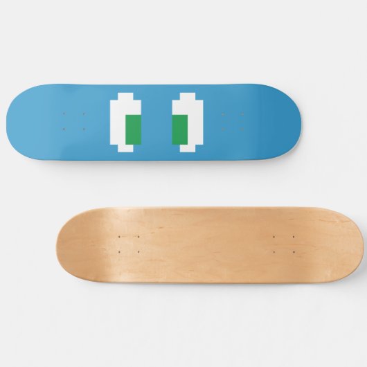 Skateboard 8 Bits Pixel Manga Yeux verts (Horz)