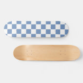 Skateboard à damiers bleu/gris et blanc (Horz)