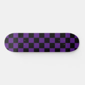 Skateboard À damiers moderne (à damiers) Royal Purple & Black (Horz)