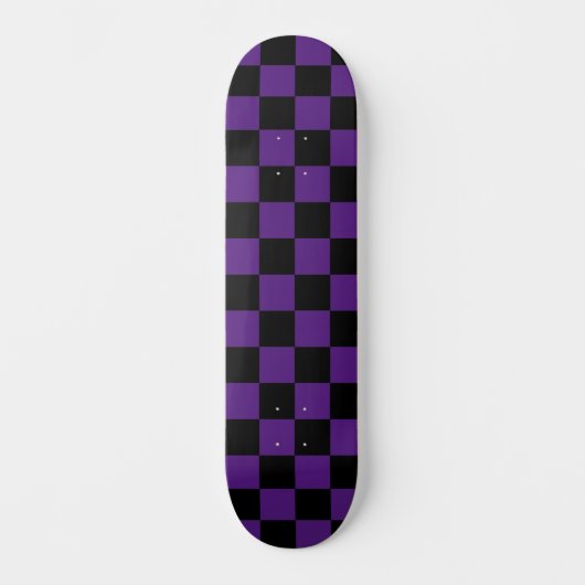 Skateboard À damiers moderne (à damiers) Royal Purple & Black (Recto)
