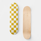 Skateboard à damiers moutarde jaune et blanc (Recto)