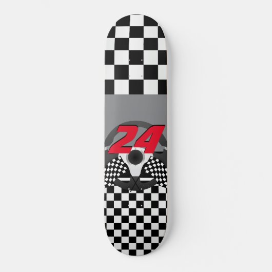 Skateboard À damiers noir et blanc 🏎 conception (Recto)