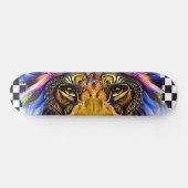 Skateboard À damiers Retro Cool Lion Eyes (Horz)