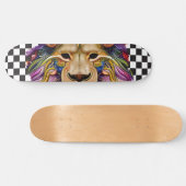 Skateboard À damiers Retro Cool Sweet Lion Eyes (Horz)