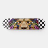 Skateboard À damiers Retro Cool Sweet Lion Eyes (Horz)