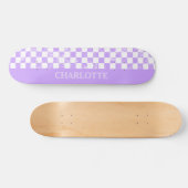 Skateboard À damiers Skate blanc et Lilac (Horz)