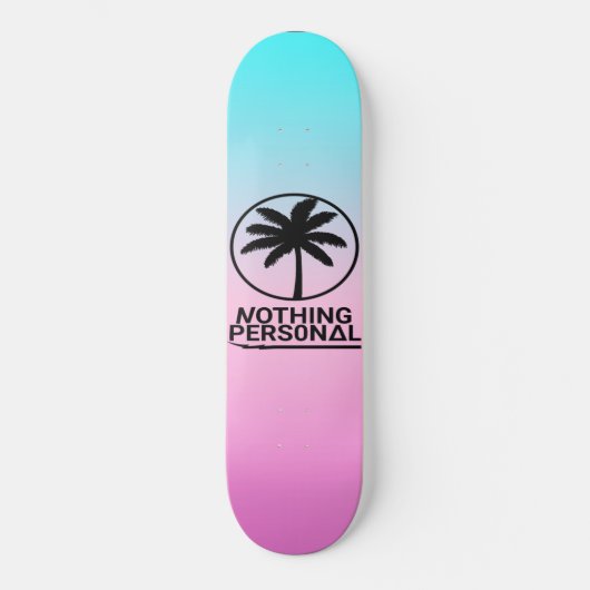 Skateboard à dégradé bleu et rose (Recto)