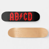 Skateboard ABCD rock musique drôle symbole faux acdc blague é (Horz)