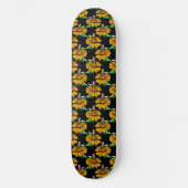 Skateboard Abeille sur Tournesol Fleur Motif Design Noir (Recto)