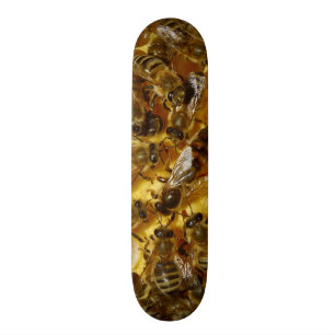 Skateboard Abeilles de miel dans la ruche avec la reine au