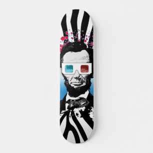 Skateboard Abraham Lincoln Pop Art Impression Zèbre Style Str