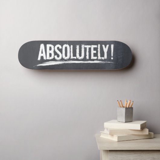 Skateboard ABSOLUMENT ! Type de lettres dénudé Noir (Art mural (Horz))