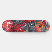 Skateboard Abstract airbrush street art in reds and grays (Horz)