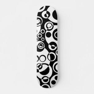 Skateboard Abstract Bubbles 01 - B/W - Retro