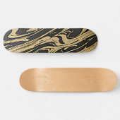 Skateboard Abstract Fluid Art - Black Marble Effect (Horz)