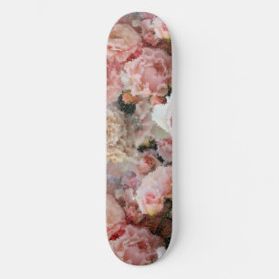 Skateboard Abstract pastel pink rose overlay pixel art