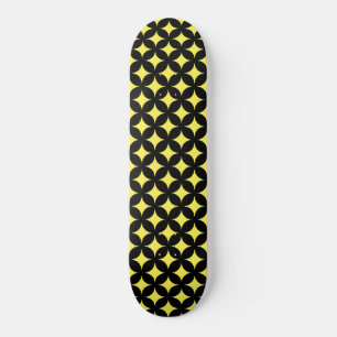 Skateboard Abstract stars in black and yellow