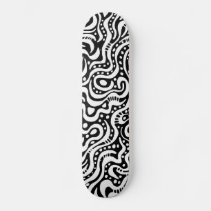 Skateboard Abstrait 041211v1 - Blanc sur Noir
