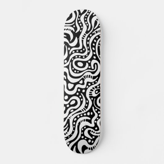 Skateboard Abstrait 041211v1 - Blanc sur Noir (Recto)