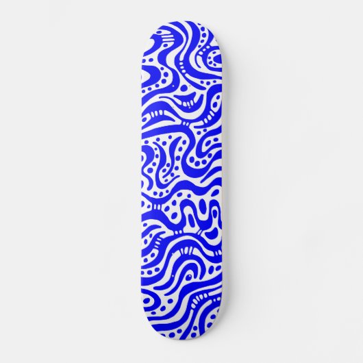 Skateboard Abstrait 041211v2 - Bleu sur blanc (Recto)