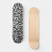 Skateboard Abstrait 041211v2 - Noir sur bois (Recto)