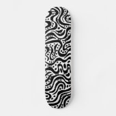 Skateboard Abstrait 041211v2 - Noir sur bois (Recto)