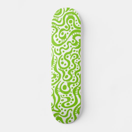 Skateboard Abstrait 041211v3 - Martian Green en blanc (Recto)