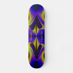 Skateboard Abstrait 2 Coeur arc-en-ciel
