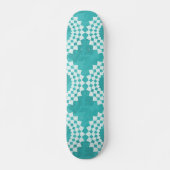 Skateboard Abstrait bleu blanc Motif Mandala moderne (Devant)