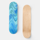 Skateboard Abstrait bleu ondulé (Recto)